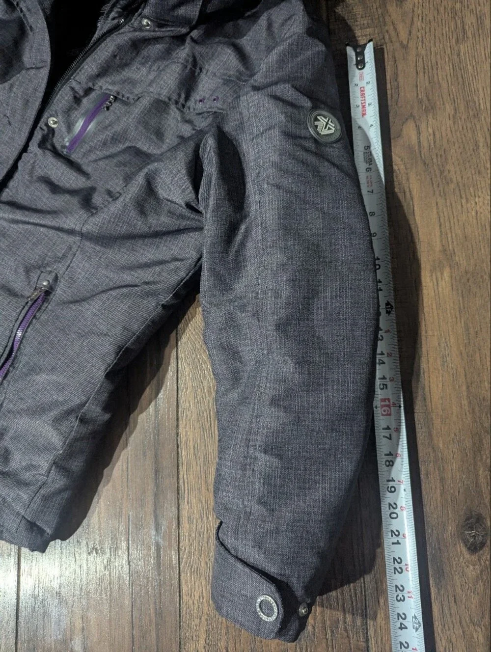 Zeroxposur Womens Charcoal Gray Puffer Jacket Removable Hood Size L Pockets NWOT